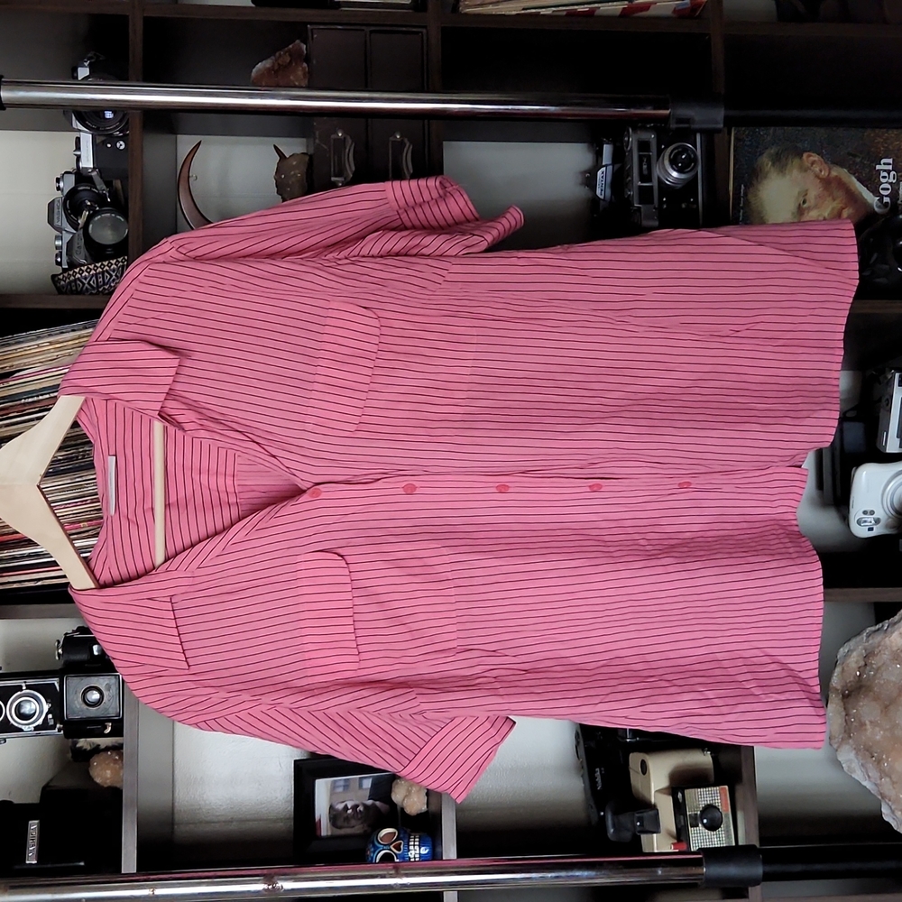 VTG Plus Sz Pink Pinstripe Button Down